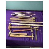 Box, lot hammers files, chisel, and more