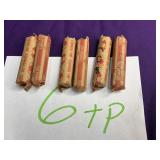 (6) rolls, copper pennies, pre-1982