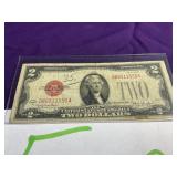 1928 red seal two dollar bill