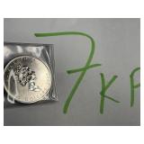 Five dollar Canadian silver round