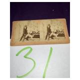 Antique stereoscope card, corporal punishment