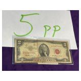 1953 red seal two dollar bill