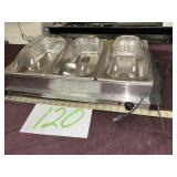 Wearing three bin electric buffet server