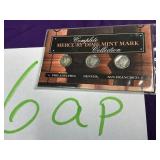 Mercury dime, mint mark collection