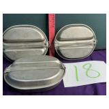 (3) US military mess kits