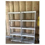 2 PLASTIC SHELVING UNITS