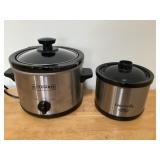 2 SMALL CROCK POTS