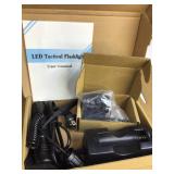 Tactical LED flashlight with barrel, mount