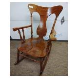 Grain painted oak rocker Grain painted oak rocker