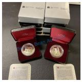 Group of 10 Canadian silver proof dollars in Group of 10 Canadian silver proof dollars in