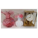 Pink and white pitchers, clock Pink and white pitchers, clock
