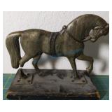 cast iron horse door stop as found cast iron horse door stop as found