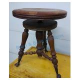 Ball and Claw foot Oak organ stool Ball and Claw foot Oak organ stool