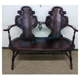 Antique mahogany carved Griffin bench Antique mahogany carved Griffin bench