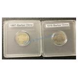 Barber dimes as photographed Barber dimes as photographed