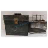 Vintage minnow bucket in carrying case Vintage minnow bucket in carrying case