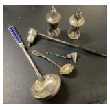 Grouping of sterling and silver plated serving Grouping of sterling and silver plated serving