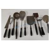 Vintage black handled kitchen utensils Vintage black handled kitchen utensils