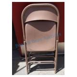 Three metal folding chairs Three metal folding chairs