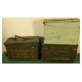 Three empty ammo boxes Three empty ammo boxes
