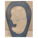 Blue and white glass profile vase Blue and white glass profile vase