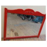 Mirror with red frame Mirror with red frame