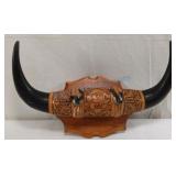Mounted buffalo horns Mounted buffalo horns