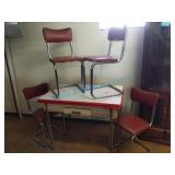 vintage red and white chrome dinette set vintage red and white chrome dinette set
