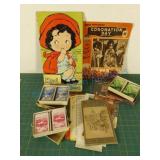 Playing cards, ephemera, antique book Playing cards, ephemera, antique book