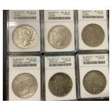Group of graded peace dollars as photographed Group of graded peace dollars as photographed