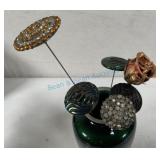 Group of antique Victorian hat pins Group of antique Victorian hat pins