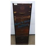 Antique oak 4-drawer file Macy some chips Antique oak 4-drawer file Macy some chips