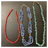 Three beaded necklaces Three beaded necklaces