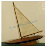 Wood boat with cotton sails Wood boat with cotton sails