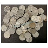 Group of 50+ steel World War II wheat pennies Group of 50+ steel World War II wheat pennies