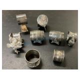 Collection of eight Victorian napkin rings Collection of eight Victorian napkin rings