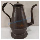 Early tinware teapot nail point design Early tinware teapot nail point design