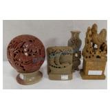 Chinese decor, bookends, incense burner Chinese decor, bookends, incense burner