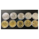 Group of 10 proof bitcoins Group of 10 proof bitcoins