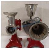 Two red meat grinders Two red meat grinders