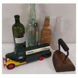 Hess truck, sad irons old bottles see all the Hess truck, sad irons old bottles see all the