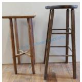 Two oak stools Two oak stools