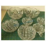 Cut glass bowls and dishes Cut glass bowls and dishes