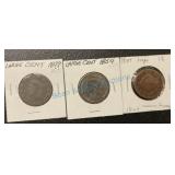 Group of three 1800s large cents Group of three 1800s large cents