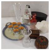 Estate items, elephant decanter, little boxes, Estate items, elephant decanter, little boxes,