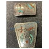 Zuni belt buckle and bolo clasp Zuni belt buckle and bolo clasp