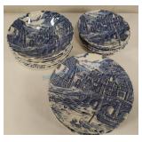 Blue dishes 'the post house' Blue dishes 'the post house'