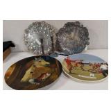 Silverplate dishes candlesticks horse plate Silverplate dishes candlesticks horse plate