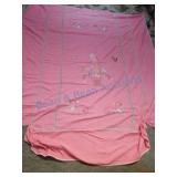 Pink full size needlepoint coverlet Pink full size needlepoint coverlet