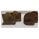 Two metal bookends Two metal bookends